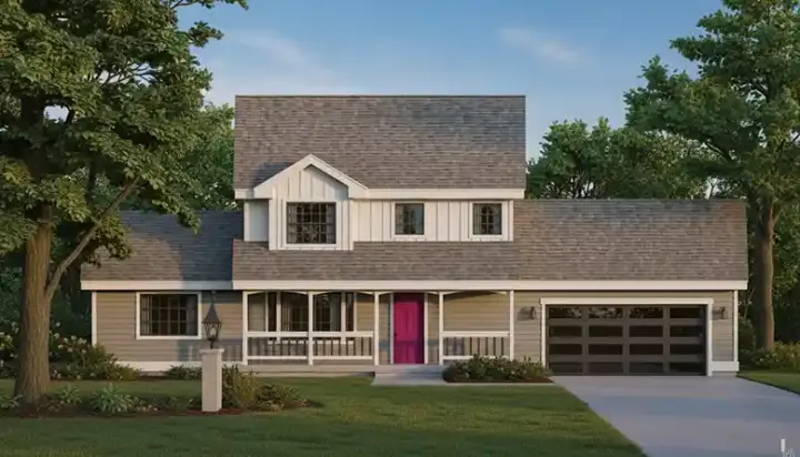 Farmhouse house plans 1-321 - front exterior, 1,795 sq ft, 4 bed, 2 bath house plans | Monster House Plans