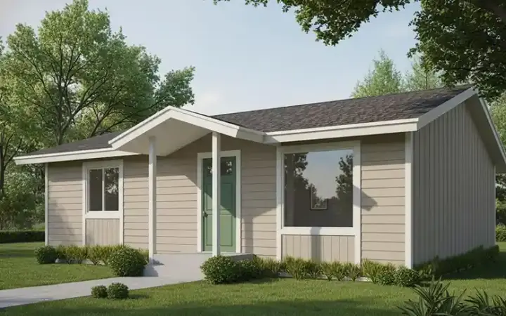 Cottage house plans 1-329 - front exterior, 832 sq ft, 2 bed, 1 bath house plans | Monster House Plans