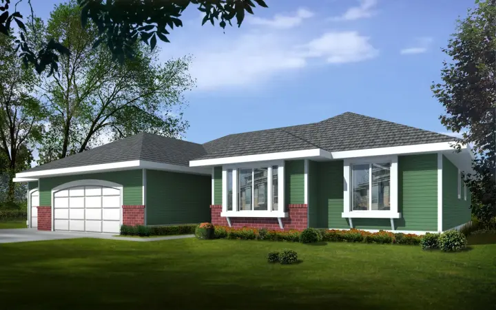 Traditional house plans 1-335 - front exterior, 2,219 sq ft, 4 bed, 2 bath house plans | Monster House Plans