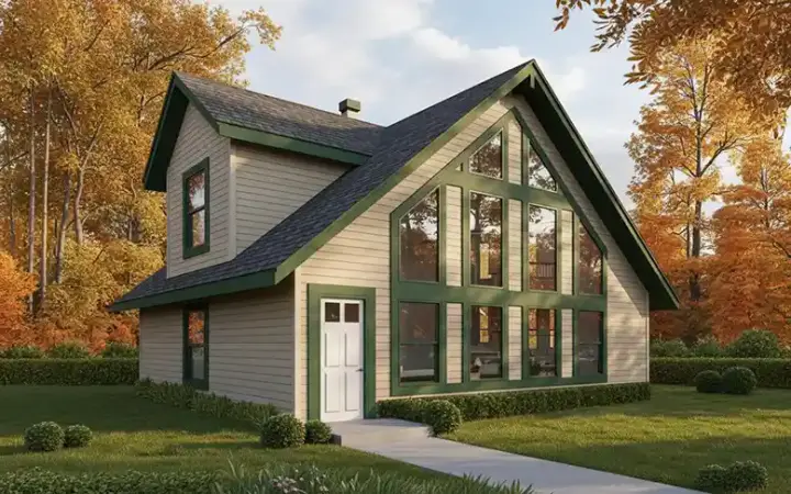 Contemporary house plans 1-337 - front exterior, 1,146 sq ft, 4 bed, 2 bath house plans | Monster House Plans