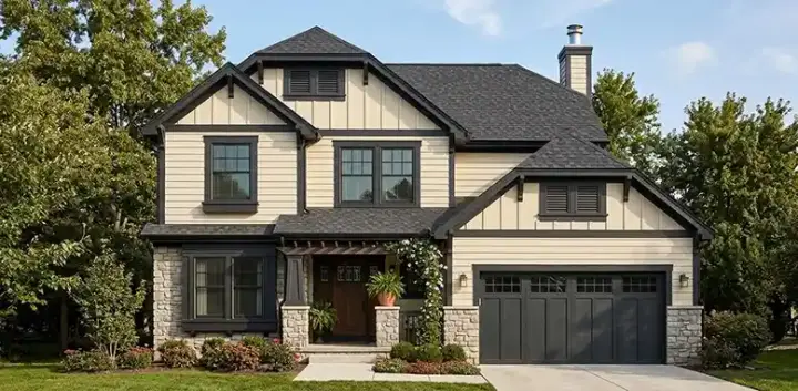 Craftsman house plans 10-1030 - front exterior, 2,200 sq ft, 4 bed, 2 bath house plans | Monster House Plans