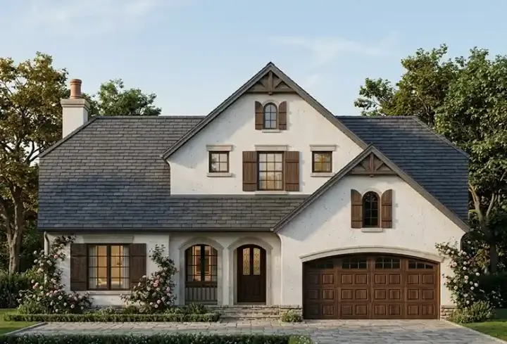 European house plans 10-1034 - front exterior, 2,425 sq ft, 5 bed, 3 bath house plans | Monster House Plans