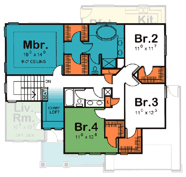 Upper/Second Floor Plan: 10-1042