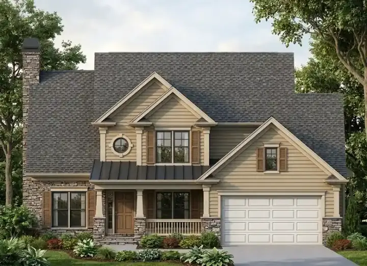 Country house plans 10-1043 - front exterior, 2,336 sq ft, 4 bed, 2 bath house plans | Monster House Plans