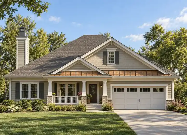 Traditional house plans 10-1057 - front exterior, 1,724 sq ft, 3 bed, 2 bath house plans | Monster House Plans