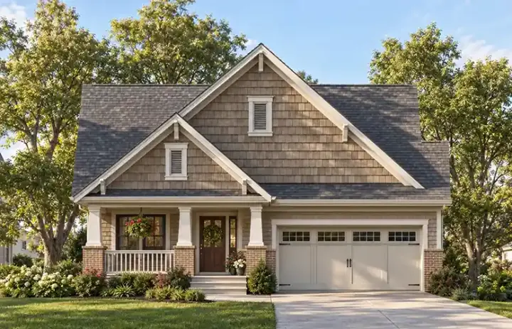 Craftsman house plans 10-1069 - front exterior, 1,344 sq ft, 1 bed, 2 bath house plans | Monster House Plans