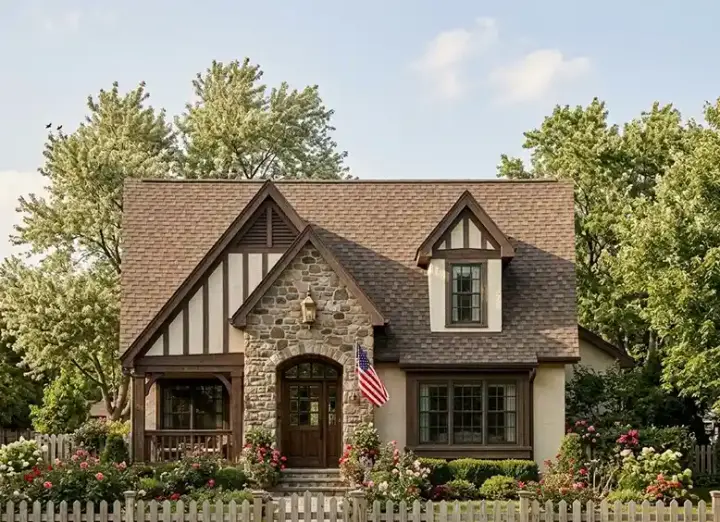 English Country house plans 10-1079 - front exterior, 2,173 sq ft, 4 bed, 3 bath house plans | Monster House Plans