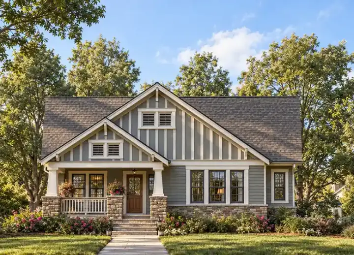 Craftsman house plans 10-1080 - front exterior, 1,580 sq ft, 2 bed, 2 bath house plans | Monster House Plans