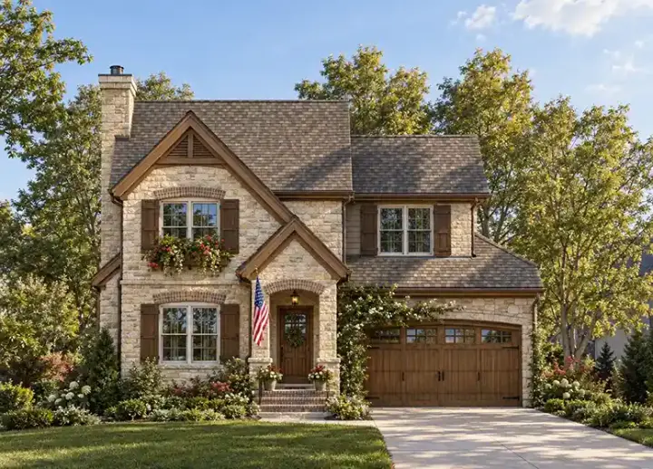 French Country house plans 10-1085 - front exterior, 1,901 sq ft, 4 bed, 2 bath house plans | Monster House Plans