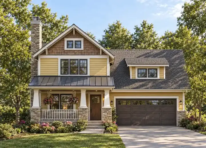 Craftsman house plans 10-1086 - front exterior, 1,649 sq ft, 3 bed, 2 bath house plans | Monster House Plans