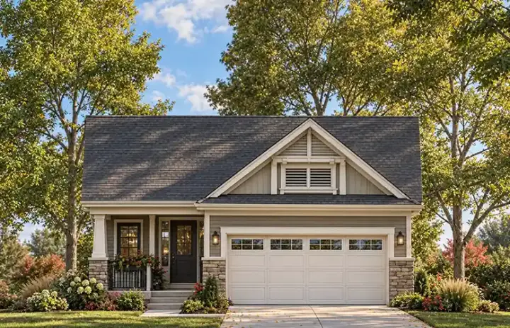 Craftsman house plans 10-1110 - front exterior, 1,469 sq ft, 2 bed, 2 bath house plans | Monster House Plans
