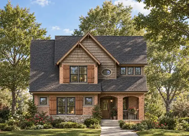 Country house plans 10-1128 - front exterior, 2,139 sq ft, 5 bed, 3 bath house plans | Monster House Plans