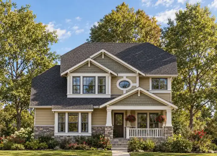 Craftsman house plans 10-1135 - front exterior, 2,484 sq ft, 4 bed, 3 bath house plans | Monster House Plans