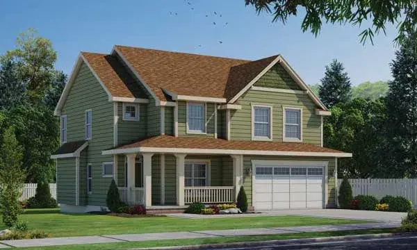 Traditional house plans 10-1136 - front exterior, 2,308 sq ft, 4 bed, 2 bath house plans | Monster House Plans