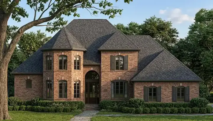 European house plans 10-1192 - front exterior, 2,655 sq ft, 4 bed, 2 bath house plans | Monster House Plans