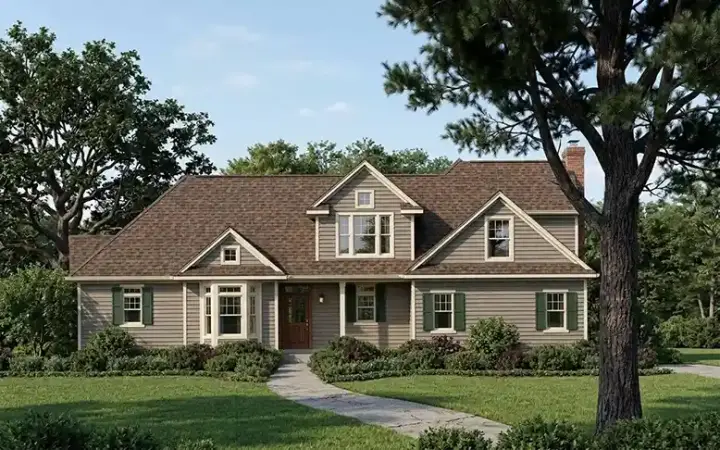 Country house plans 10-1227 - front exterior, 1,902 sq ft, 3 bed, 2 bath house plans | Monster House Plans