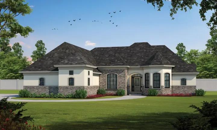European house plans 10-1232 - front exterior, 2,679 sq ft, 4 bed, 3 bath house plans | Monster House Plans