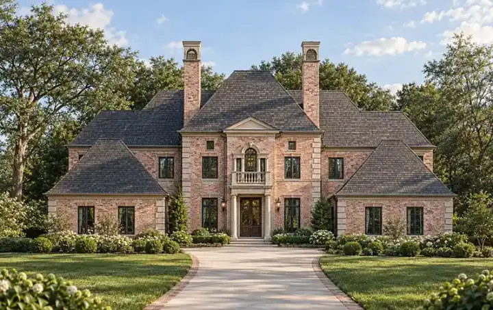 European house plans 10-1247 - front exterior, 3,335 sq ft, 4 bed, 3 bath house plans | Monster House Plans
