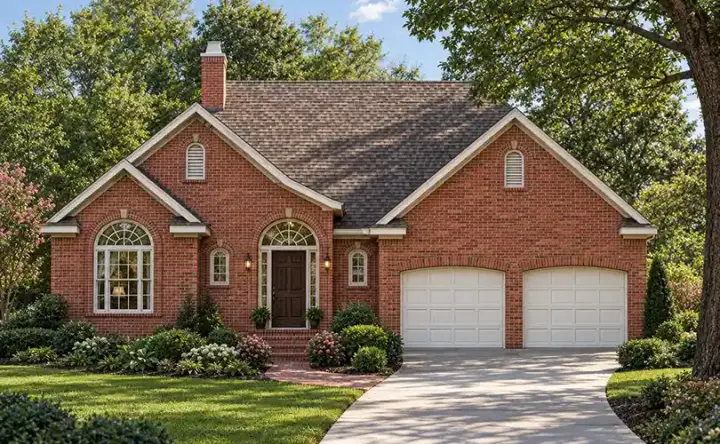 European house plans 10-1263 - front exterior, 1,574 sq ft, 3 bed, 2 bath house plans | Monster House Plans