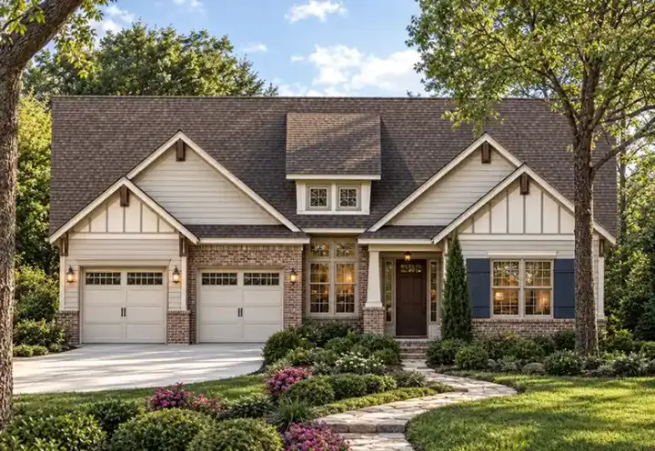Craftsman house plans 10-1266 - front exterior, 2,283 sq ft, 3 bed, 2 bath house plans | Monster House Plans