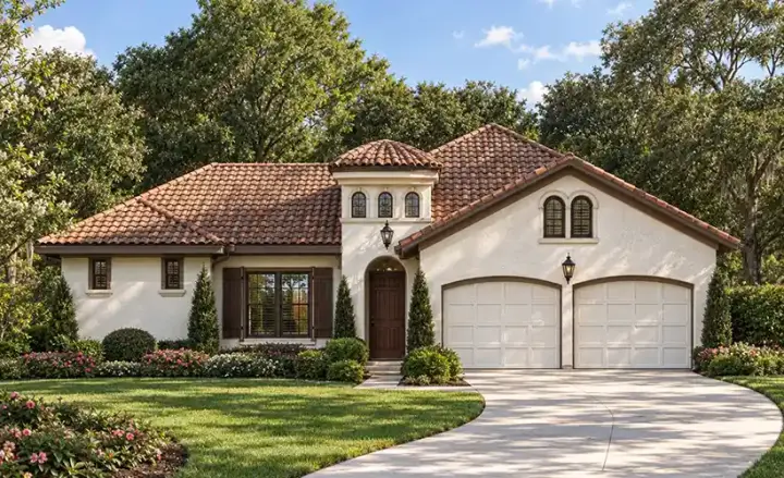 Mediterranean house plans 10-1267 - front exterior, 2,274 sq ft, 3 bed, 2 bath house plans | Monster House Plans