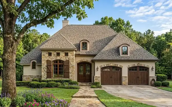 European house plans 10-1272 - front exterior, 1,351 sq ft, 2 bed, 2 bath house plans | Monster House Plans
