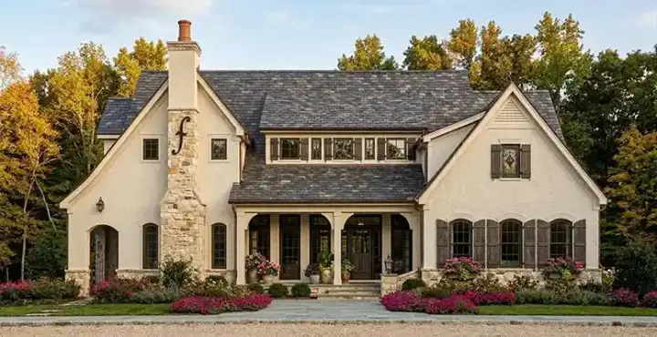 French Country house plans 10-1295 - front exterior, 3,459 sq ft, 4 bed, 3 bath house plans | Monster House Plans