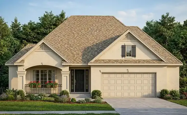 French Country house plans 10-1340 - front exterior, 1,905 sq ft, 3 bed, 2 bath house plans | Monster House Plans