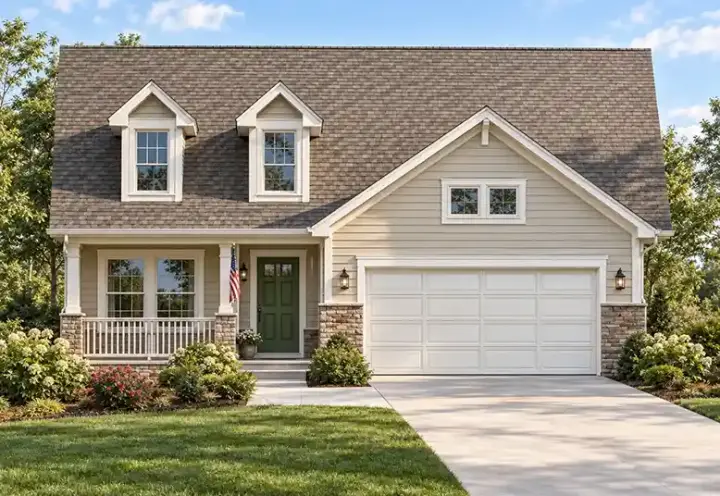 Traditional house plans 10-1344 - front exterior, 1,423 sq ft, 2 bed, 2 bath house plans | Monster House Plans