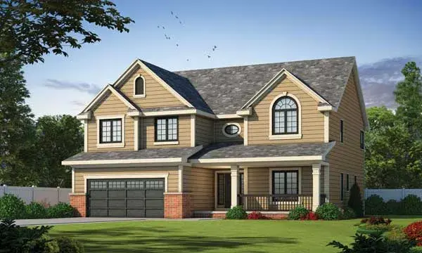 Traditional house plans 10-1350 - front exterior, 2,671 sq ft, 4 bed, 3 bath house plans | Monster House Plans