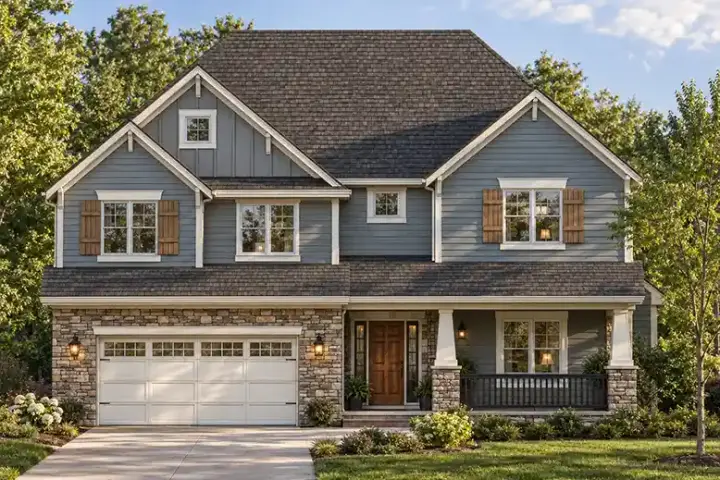 Craftsman house plans 10-1355 - front exterior, 2,498 sq ft, 4 bed, 3 bath house plans | Monster House Plans