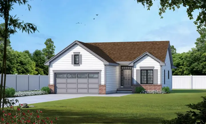 Traditional house plans 10-1357 - front exterior, 1,209 sq ft, 2 bed, 2 bath house plans | Monster House Plans