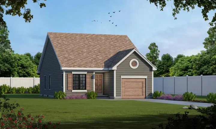 Traditional house plans 10-1358 - front exterior, 1,091 sq ft, 2 bed, 2 bath house plans | Monster House Plans