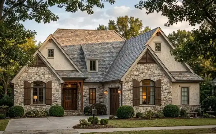 French Country house plans 10-1366 - front exterior, 2,255 sq ft, 2 bed, 2 bath house plans | Monster House Plans