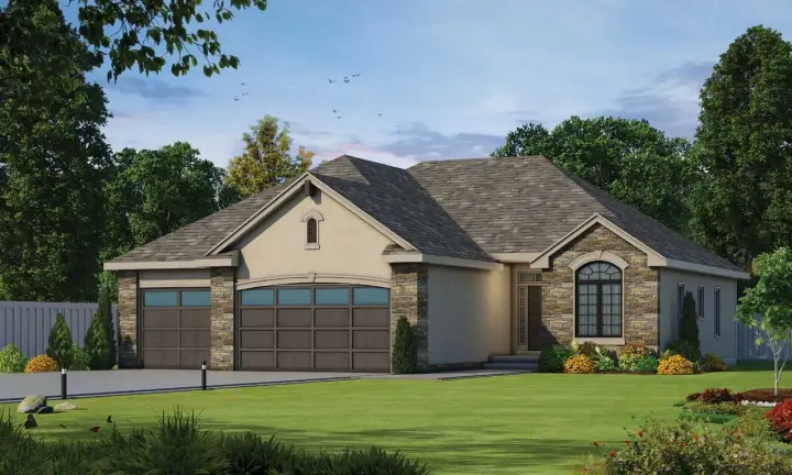 French Country house plans 10-1379 - front exterior, 1,642 sq ft, 3 bed, 2 bath house plans | Monster House Plans