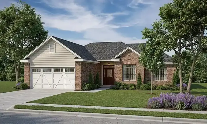 Traditional house plans 10-1390 - front exterior, 1,291 sq ft, 3 bed, 2 bath house plans | Monster House Plans