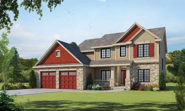 Craftsman house plans 10-1397 - front exterior, 2,361 sq ft, 4 bed, 2 bath house plans | Monster House Plans