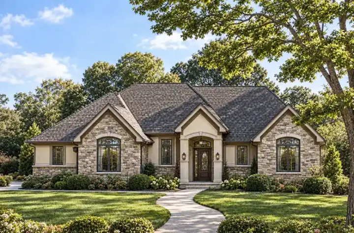 Traditional house plans 10-1401 - front exterior, 2,038 sq ft, 3 bed, 2 bath house plans | Monster House Plans