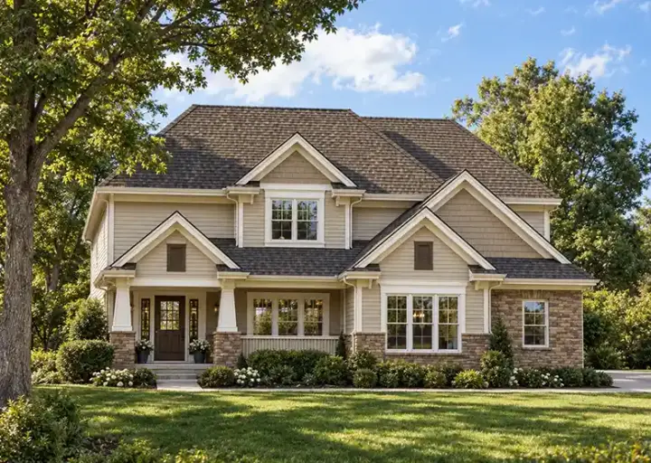 Craftsman house plans 10-1406 - front exterior, 2,158 sq ft, 4 bed, 2 bath house plans | Monster House Plans