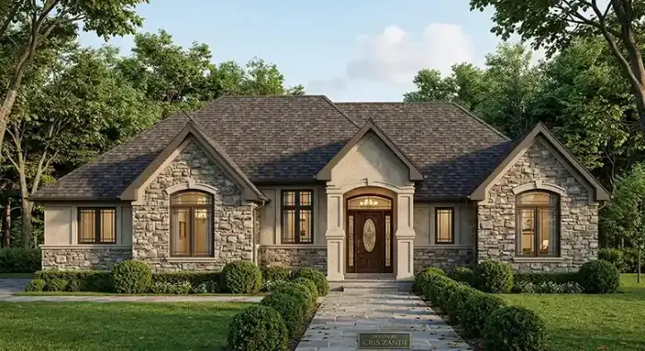 Traditional house plans 10-1411 - front exterior, 1,672 sq ft, 3 bed, 2 bath house plans | Monster House Plans
