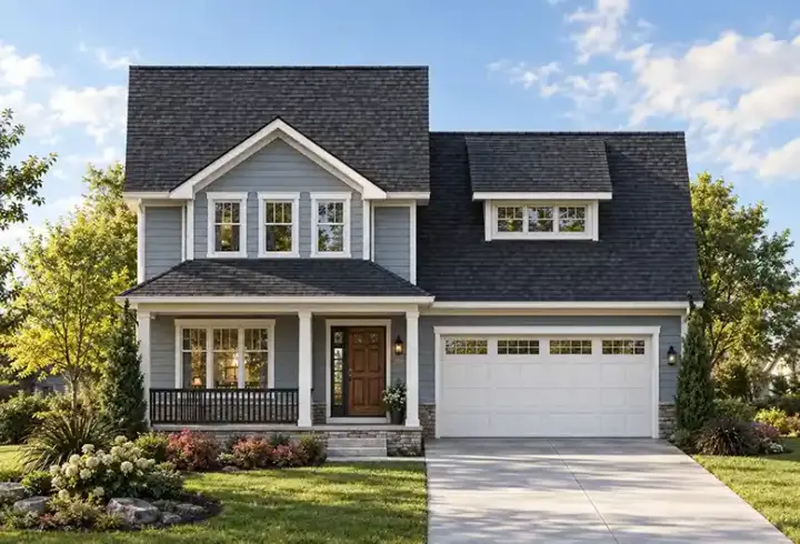 Traditional house plans 10-1417 - front exterior, 1,297 sq ft, 3 bed, 2 bath house plans | Monster House Plans