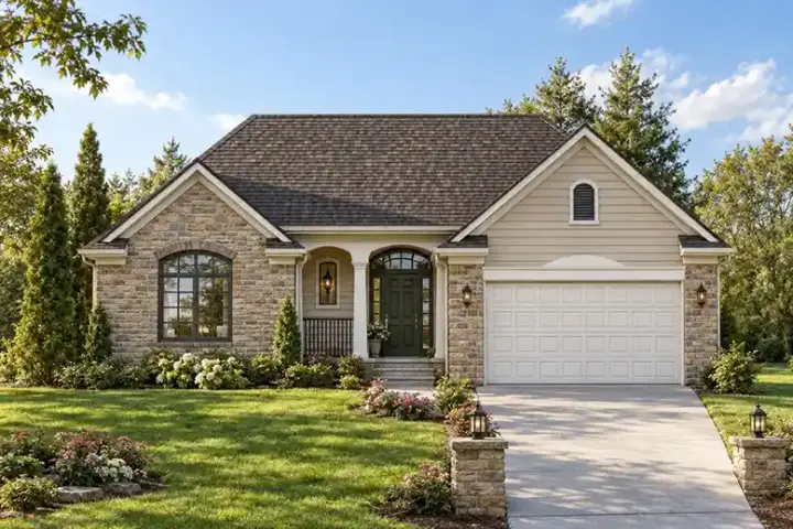 Traditional house plans 10-1419 - front exterior, 1,799 sq ft, 3 bed, 2 bath house plans | Monster House Plans