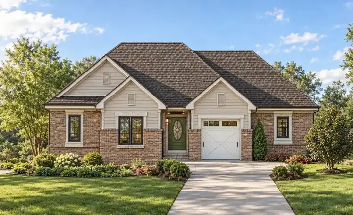 Traditional house plans 10-1420 - front exterior, 1,899 sq ft, 3 bed, 2 bath house plans | Monster House Plans