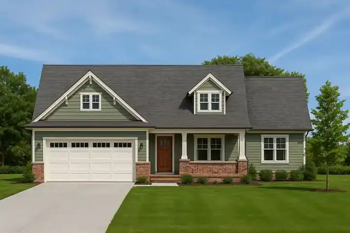 Craftsman house plans 10-1446 - front exterior, 1,820 sq ft, 3 bed, 2 bath house plans | Monster House Plans