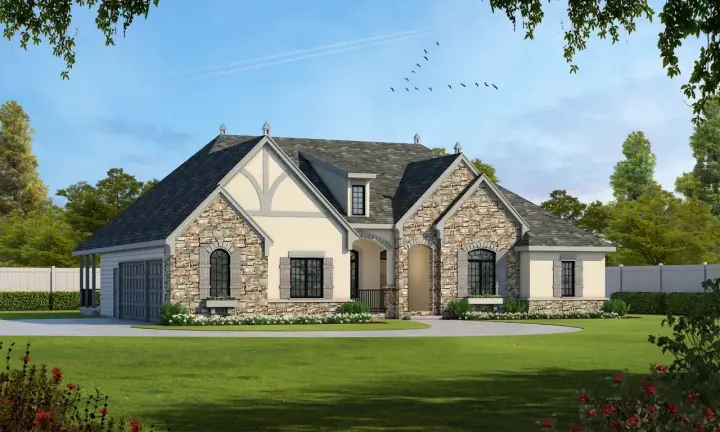 French Country house plans 10-1454 - front exterior, 2,598 sq ft, 3 bed, 2 bath house plans | Monster House Plans