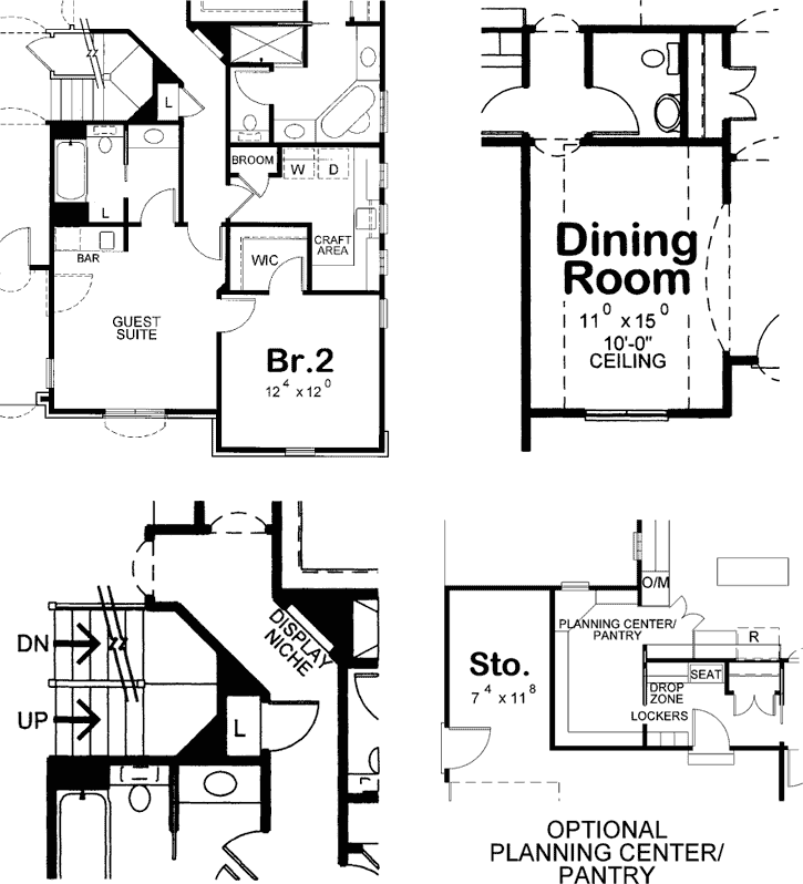 French-country Style Floor Plans Plan: 10-1454