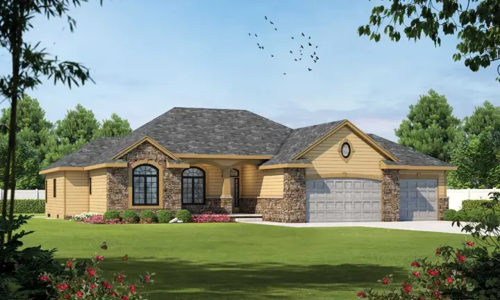 European house plans 10-1457 - front exterior, 2,099 sq ft, 3 bed, 2 bath house plans | Monster House Plans