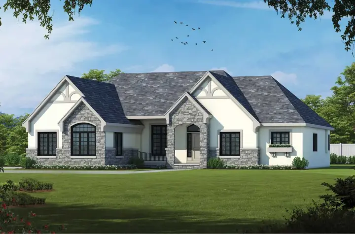 French Country house plans 10-1463 - front exterior, 2,632 sq ft, 2 bed, 2 bath house plans | Monster House Plans