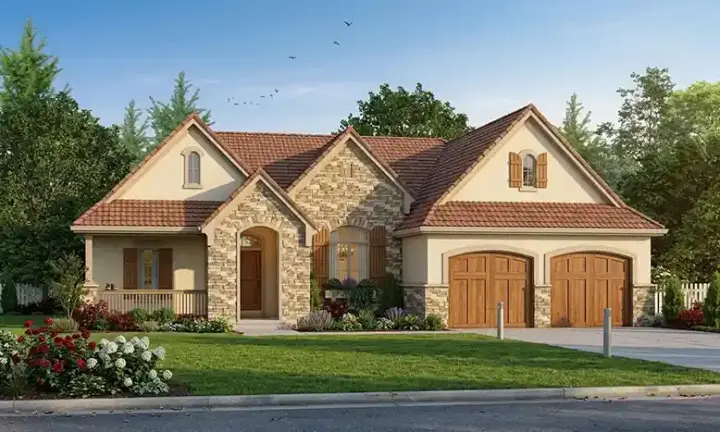 French Country house plans 10-1470 - front exterior, 2,327 sq ft, 3 bed, 2 bath house plans | Monster House Plans