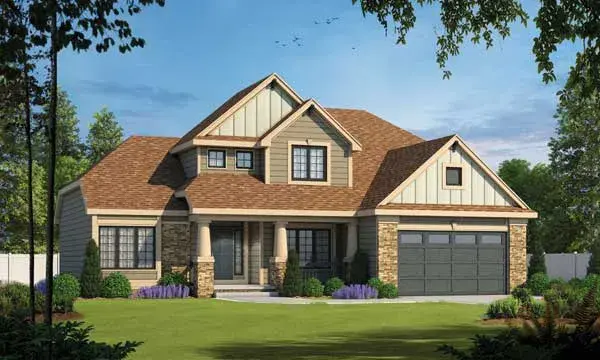 Craftsman house plans 10-1471 - front exterior, 2,196 sq ft, 4 bed, 2 bath house plans | Monster House Plans